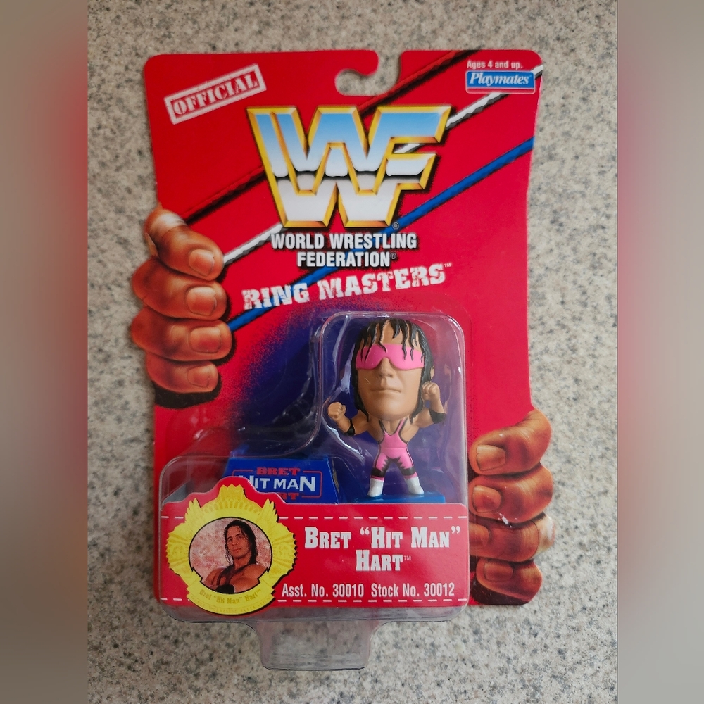 WWE WWF HOF  BRET HIT MAN HART 2" Playmates Action Figure 1997